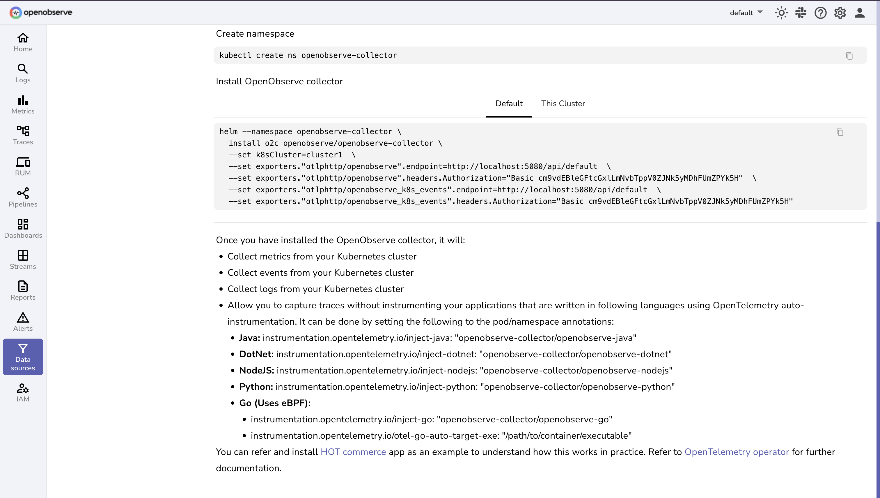 Instrumentation Options